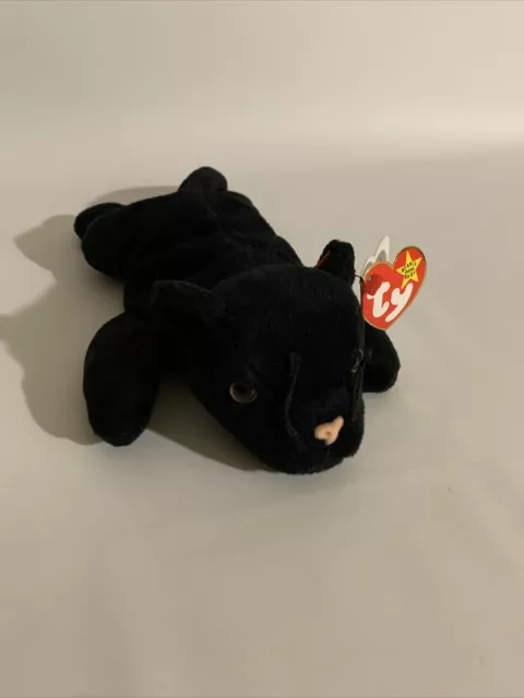 1995 Ty Velvet The Black Panther With Tags Tag PVC Pellets