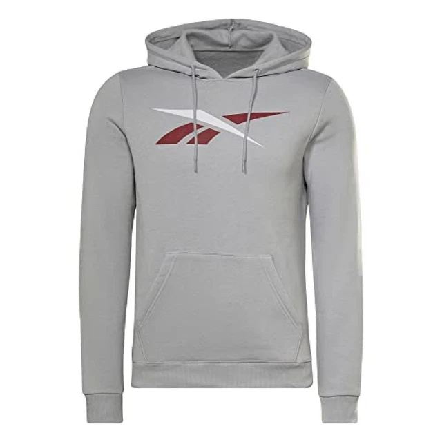 (TG. M) Reebok Training Essentials Vector Felpa, Pure Grey 3, M Uomo - NUOVO
