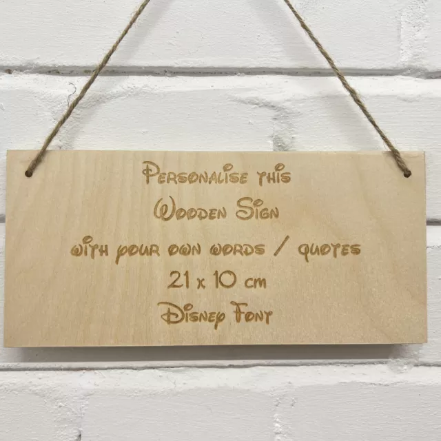 Personalised Wooden Sign Plaque Custom Made Wall Door Hanging Gift D1S-Disney