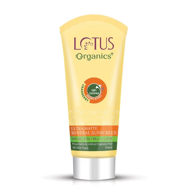 Lotus Organics Ultra Matte Mineral Sunscreen SPF 40 PA+++ (50 g) free shipping