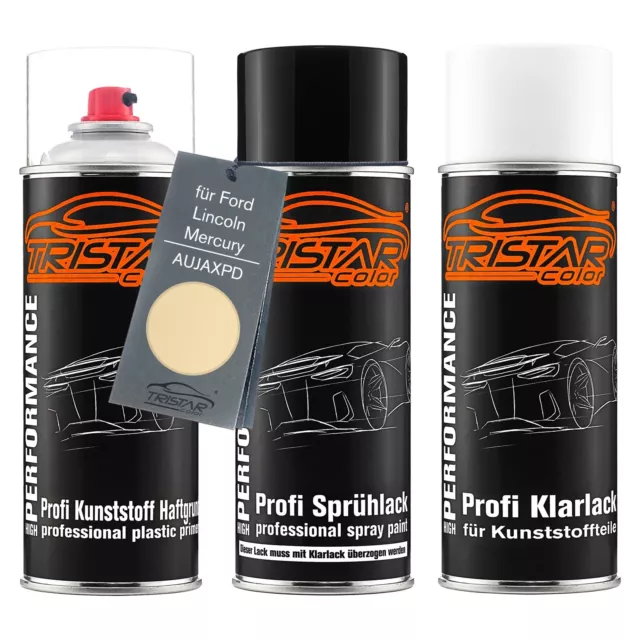 Autolack Spraydosen Set für Kunststoff für Ford Lincoln Mercury AUJAXPD Ivory