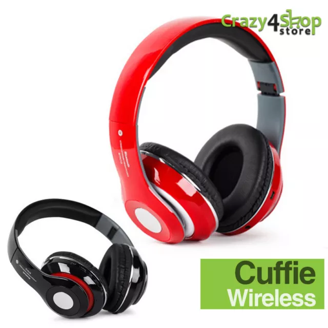 Cuffie bluetooth cuffia wireless MP3 con radio FM slot micro SD cellulare iphone