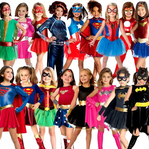 Girls Superhero Fancy Dress Childrens Childs Movie Book Character Kids Costume