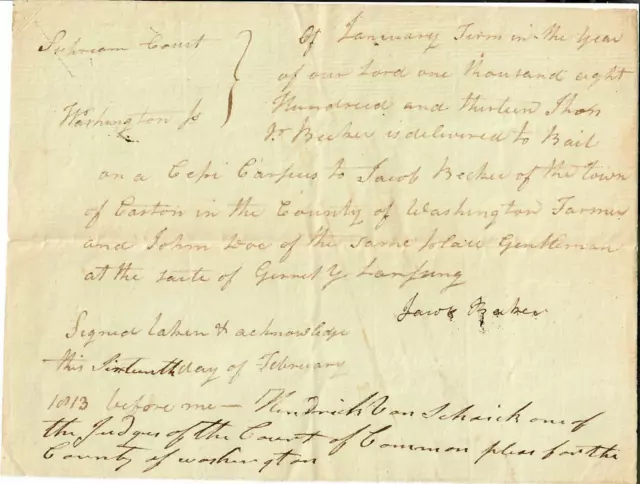 RARE! Hand Written Document Addressed To The Supreme Court Dated 1813 Mueller CO