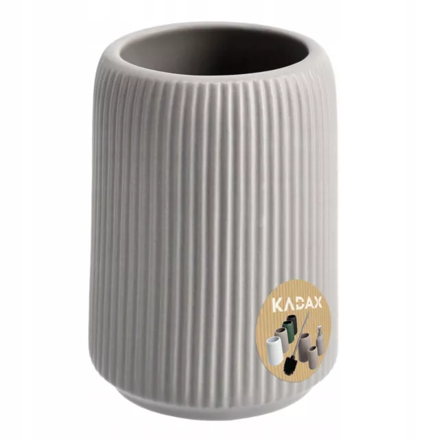 KADAX Taza de cerámica para baño Taza para cepillo de dientes Gris