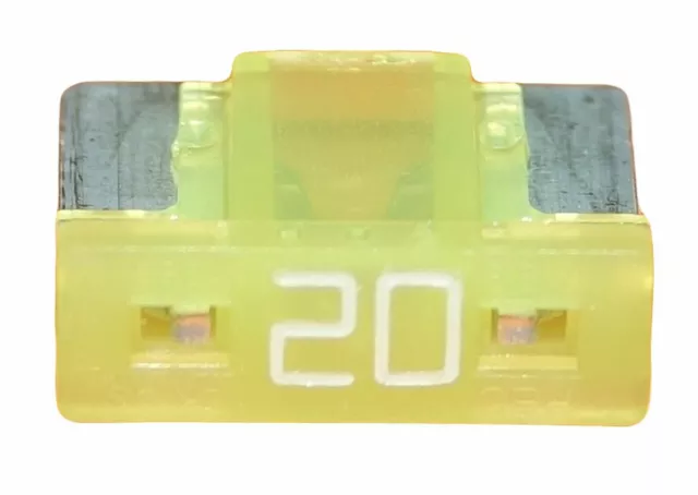 Lot 1 2 5 10 mini fusibles 20A auto moto à lame low profile jaune pince fusible