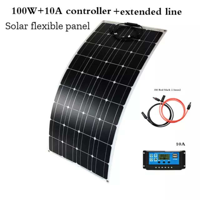 100w Flexible Solar Panel High Efficiency PWM Controller for RV/Boat/Car/Home 12