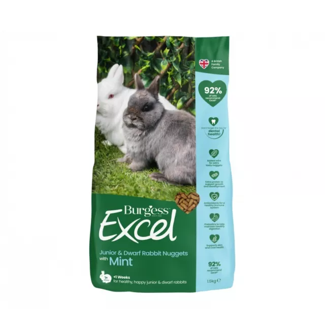 Burgess Excel - Crocchette per Conigli Giovani e Nani 1,5 kg