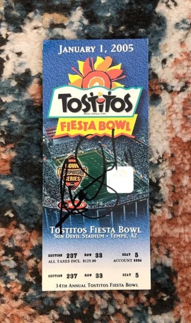 Alex Smith Signed Autograph Authentic 2005 Tostitos Fiesta Bowl Ticket Utes USA