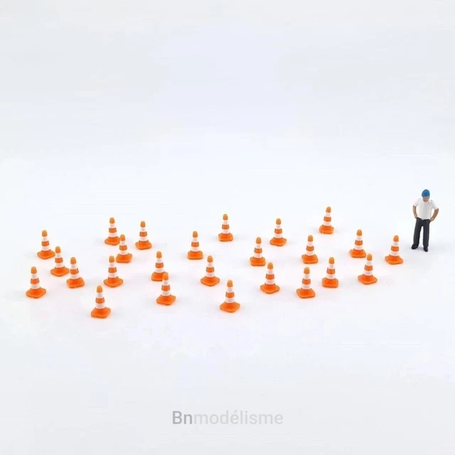 HO LOT 25 Cônes Signalisation, 1/87 H0 Diorama Construction - Foto 10