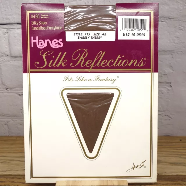 Hanes Silk Reflections Barely There Size AB Vintage Pantyhose 1989