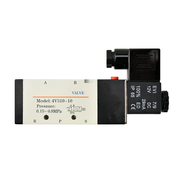 Solenoid Valve 4V310-10 for AirTAC DC12V 3/8" BSPT 5 Way 2 Position
