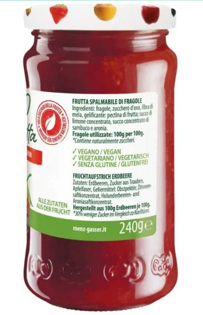 1x MENZ & GASSER 240 g Composta 💯 frutta Fragola marmellata PAGHI SEMPRE 1🚚 2