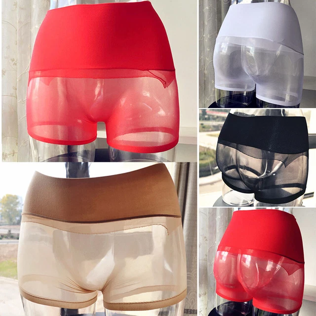 Boxer Homme Ultra-fin Transparent - Motif Floral, Poche Bombée De Soutien, Tailles L à 3XL