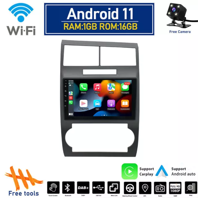 9" Android 11 Car Radio Stereo Carplay WiFi GPS For Dodge Charger Magnum 2005-07