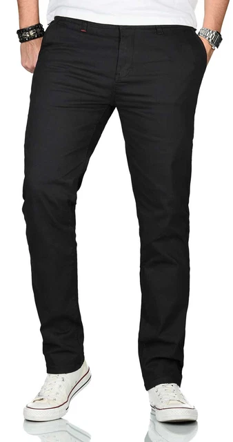Pantaloni uomo designer tessuto chino stretch regular slim neri 34/30 H1136 K8