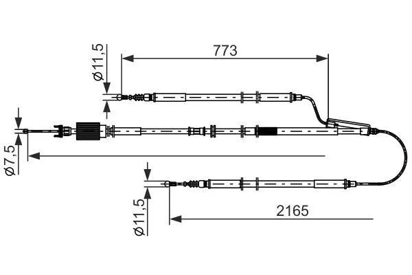 Bosch Handbremsseil Mitte Passend Für Opel Insignia | 1 987 482 806