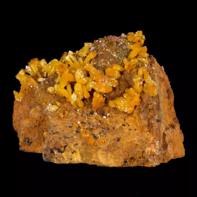 Fab Bright Orange Mimetite Crystals on Matrix-  Pingtouling Mine, China! 3