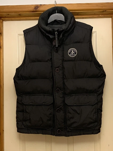 Men’s Abercrombie and Fitch Black Gilet Padded Body Warmer Size Extra Large