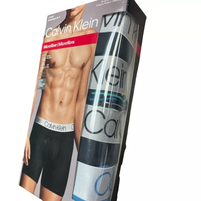 Calvin Klein BOXER Briefs Underwear Mens Microfiber 4 Pack Stretch Asst S,M,L,XL