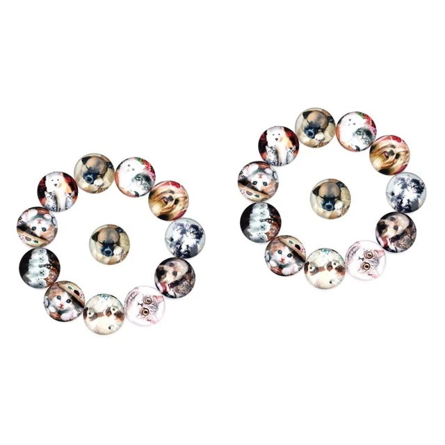 2x Ohrring Perlen Charme Flatback Mosaik Fliesen Vintage Glas Cabochons