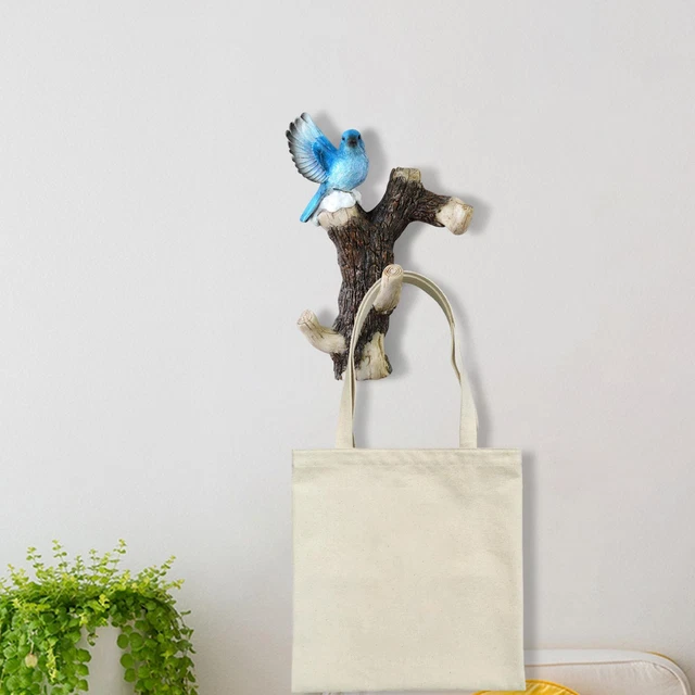 Birds On A Branch Hanger Wall Decoration Windows Towel Resin Wall Coat Hooks
