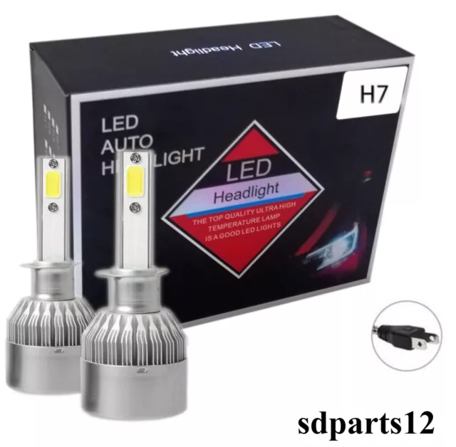 Coppia Lampade Auto Moto C6 H7 Led 7600lm 72w 6000k Bianco Freddo Fari Lampadine