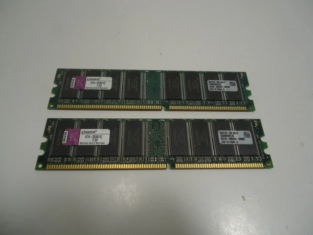 PAIR OF KINGSTON KTH-D530/1G DDR1 PC-3200 400mhz Desktop Memory