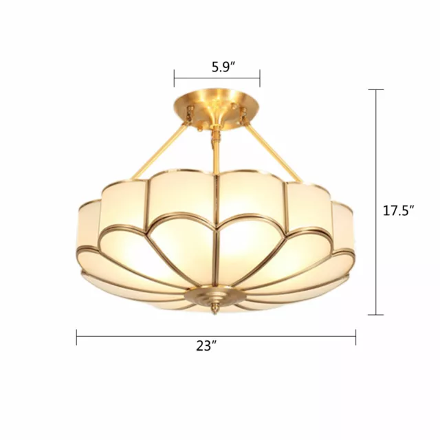 Tiffany Style Retro Ceiling Lamp Light Glass Flush Mount Fixture Chandelier New