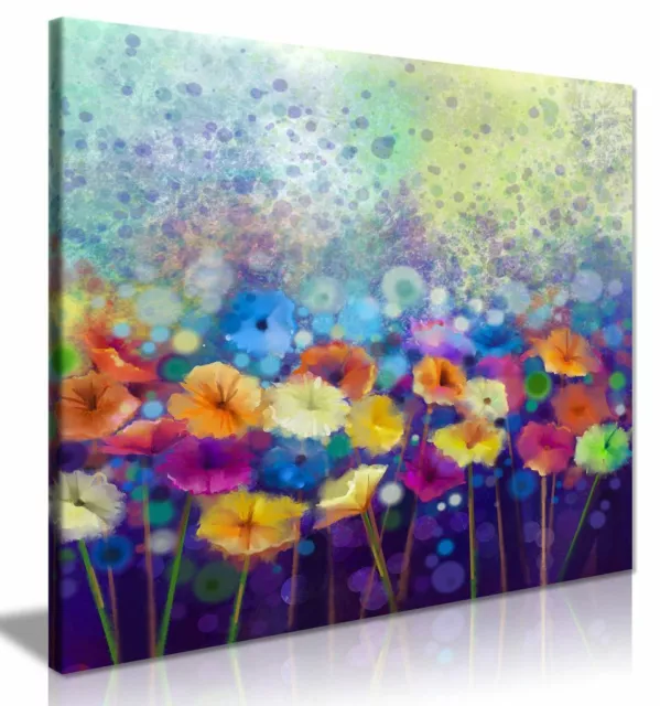 Abstract Floral Flower Watercolor Nature Painting Canvas Wall Art Picture Print