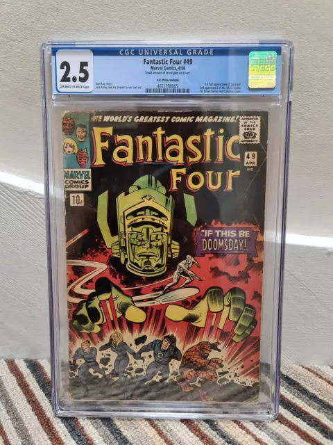 FANTASTIC FOUR #49 (April 1966) CGC GD+ 2.5 Marvel comic 2nd Surfer app UK vers