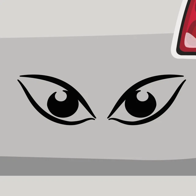 BÖSER BLICK Aufkleber SCHWARZ Böse Augen Sticker Emblem Logo Schriftz