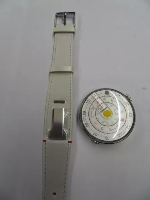 Montre Klokers Klok 01 Point Jaune Bracelet Klink 01 Cuir Blanc  Neuf.