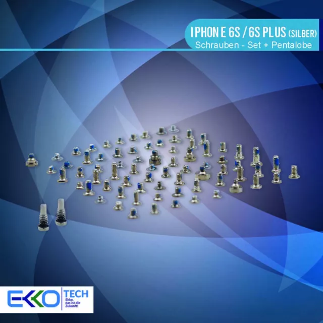 ✅ Komplettes Schrauben Set Ersatz iPhone 6s / 6s Plus Pentalobe Schraube Silber✅