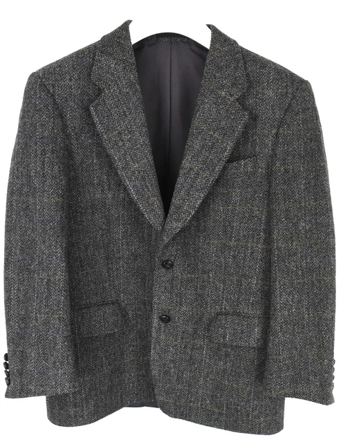Harris Tweed Giacca Uomo ~ Medio Monopetto Lana con Motivo Foderata