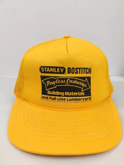 Vintage Stanley Bostitch Tools Trucker Hat Snapback Cap