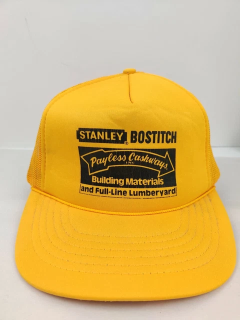 Vintage Stanley Bostitch Tools Trucker Hat Snapback Cap