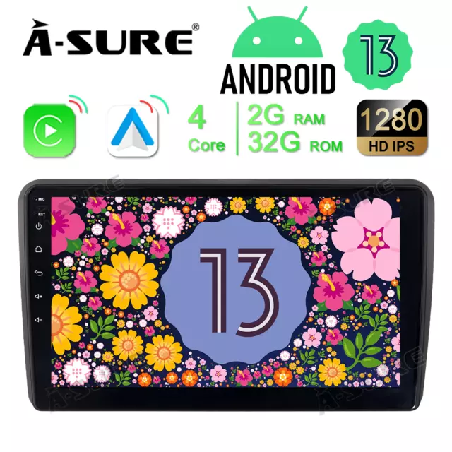 2GB +32GB GPS Android 13 Autoradio Navi DAB+ BT Bose für AUDI A3 S3 RS3 8P 8V