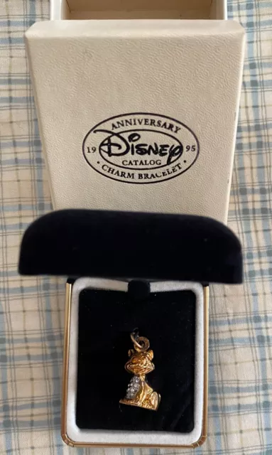 1995 Disney Charm Bracelet Figaro 14k gold Vermeil with certificate New in Box