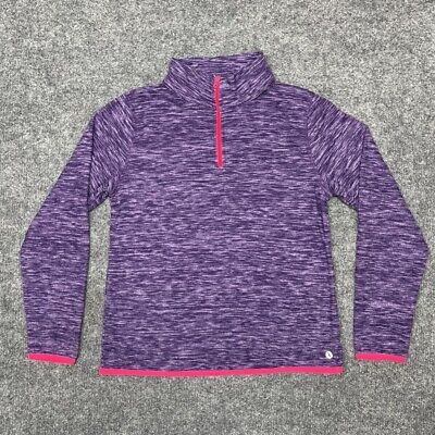 Xersion Girls 1/4 Zip Pullover Sweatshirt Purple Space Dye Long Sleeve L 14 New