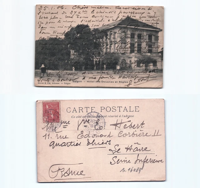 (n16089)   Hotel Saigon 1906   Ansichtskarte Indochina (französisch)