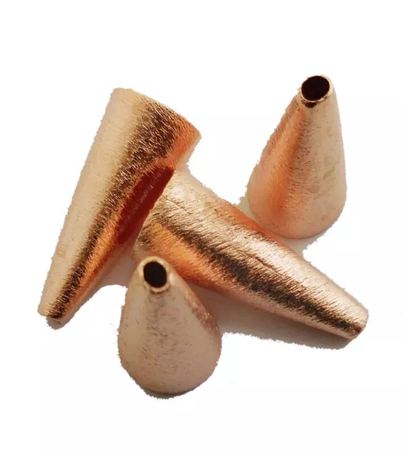 4 Pcs 28X12Mm Brushed Cone Bead Cap Genuine Copper 148 Ufl-87