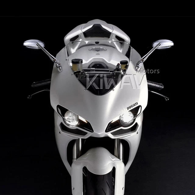 Rétroviseurs ovales chromé Ultra base chromée pour Ducati 959 1299 Panigale 16' 2
