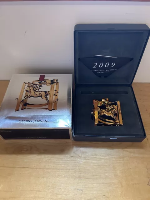 2009 Georg Jensen Rocking Horse CHRISTMAS MOBILE 24K Gold Plated w/ Original Box