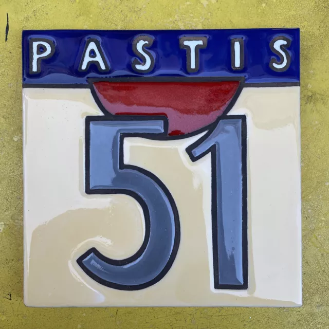 Carreau PASTIS 51 carrelage émail collector 15 x 15 cm Déco Bistrot Ricard