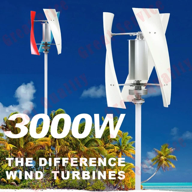 CHRISK Turbina Eolica 9000W Maglev - Generatore Asse Verticale 3 Pale Per Casa E Uso Professionale