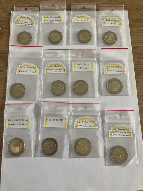 Lot de pièces de 2€ commémoratives de 2013