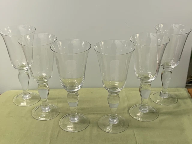 Lenox Crystal   --  Tribeca  --   Handblown All Purpose Goblets  (6)