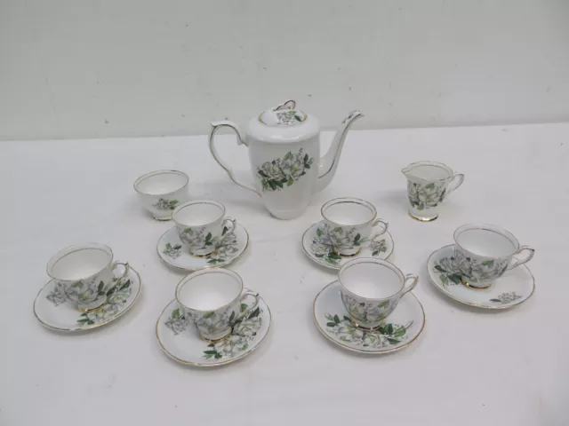 Royal Stafford Camellia Cups and Saucers x6 Jug and Sugar Bowl Floral White Rose