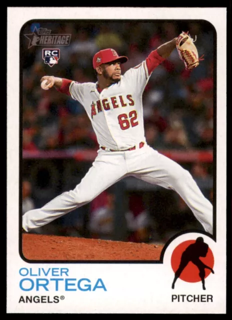 2022 Topps Heritage High Number Short Print SP #714 Oliver Ortega RC Angels